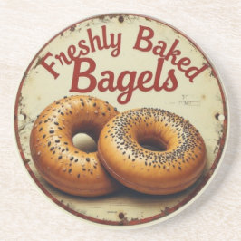 Porta-copos Freshly Baked Bagels Vintage Metal Wall Art Sign