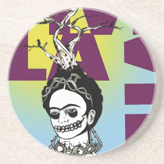 Porta-copos Frida Kahlo Pop Art Portrait (Frente)