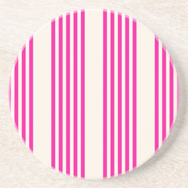 Porta-copos Fuchsia e beige cinco listras padrão (Frente)
