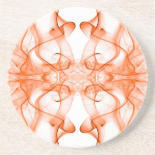 Porta-copos Fumaça Laranja Simétrica Minimalista Branca