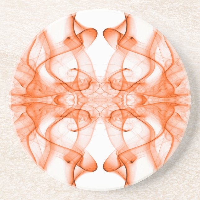 Porta-copos Fumaça Laranja Simétrica Minimalista Branca (Frente)