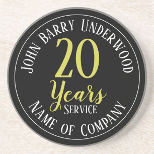 Porta-copos funcionarios de serviço de 20 anos