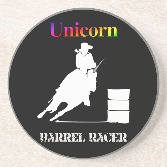Porta-copos Funny Unicorn Barrel Racer (Frente)