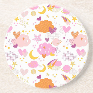 Porta-copos Galáxia Cozy- cosmos, lua, estrelas e corações