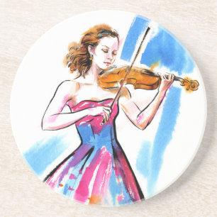 Porta-copos Garota tocando violino