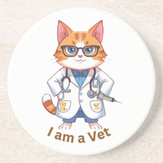 Porta-copos Gatinho de Veterinário Fofo Design "Eu Sou um Vete