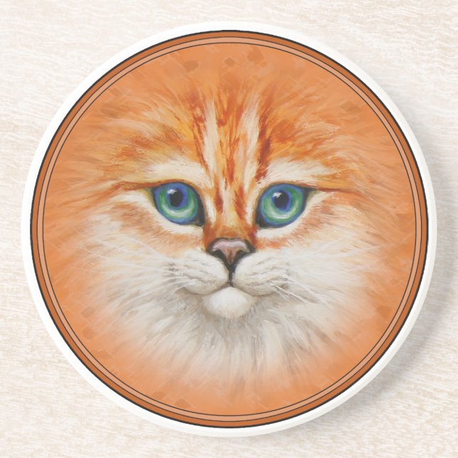 Porta-copos Gatinho Laranja Feliz (Frente)