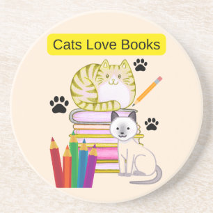 Porta-copos Gato Ama Livros