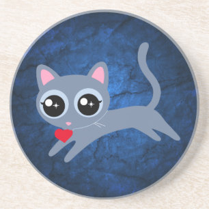 Porta-copos Gato de Gato de Gato de Coração, Presente para G