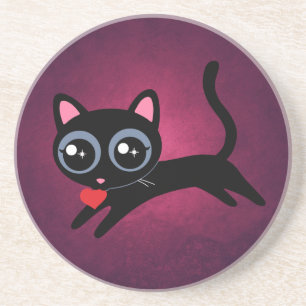 Porta-copos Gato de Gato de Gato de Coração, Presente para G