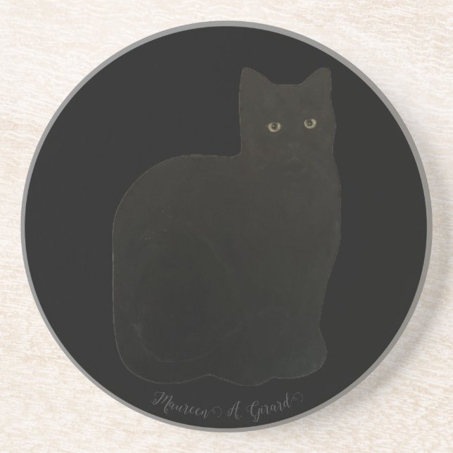 Porta-copos Gato Negra Gatinho Felino de Animais de Companhia  (Frente)