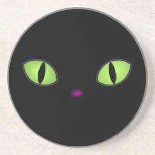 Porta-copos Gato Negro Com Olhos Verdes Grandes