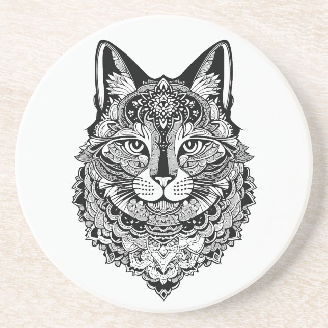 Porta-copos Gato Ornamental (Frente)