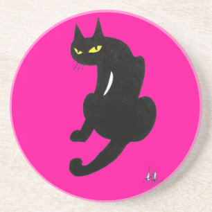 Porta-copos GATO PRETO, fúcsia rosa