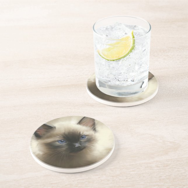 Porta-copos Gaze Da Inocência Do Retrato De Cristóvão Siamês (Lateral)