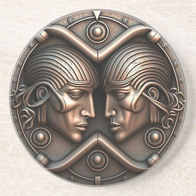 Porta-copos Gemini Zodiac - Sinal Gemini Horoscope (Frente)