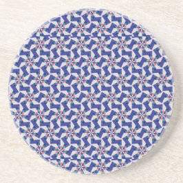 Porta-copos Geometric Patterns - Red and Blue Pinwheel Coaster