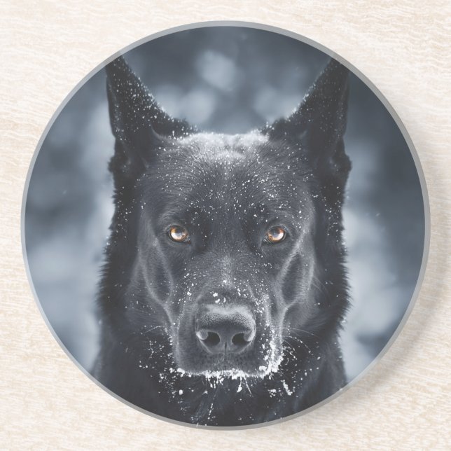 Porta-copos German shepherd Preto (Frente)