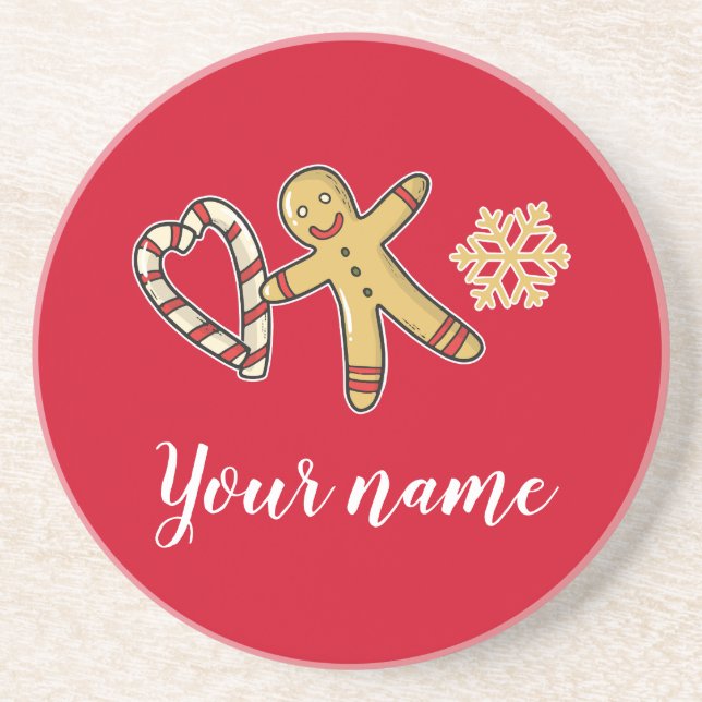 Porta-copos Gingerbreadman Love (Frente)