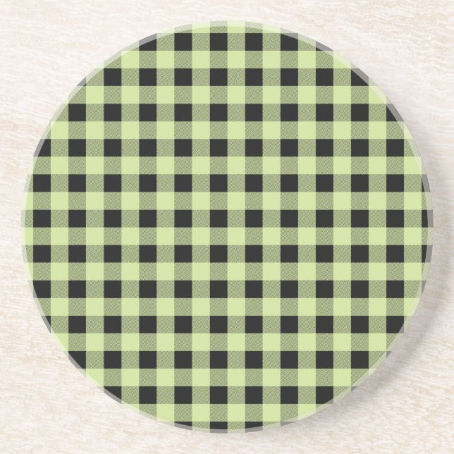 Porta-copos Gingham Mint e Black (Frente)