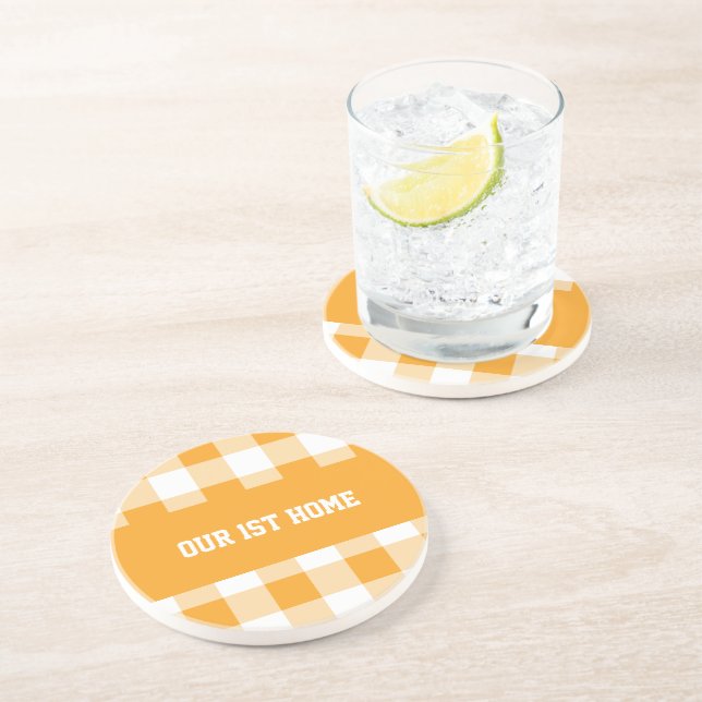 Porta-copos Gingham Pattern Our 1rua Home (Lateral)