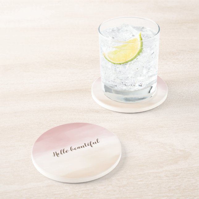 Porta-copos Girly Blush Dourado Cream Ombre Rosa (Lateral)