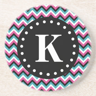 Porta-copos Girly Tribal Chevron Pattern Monograma