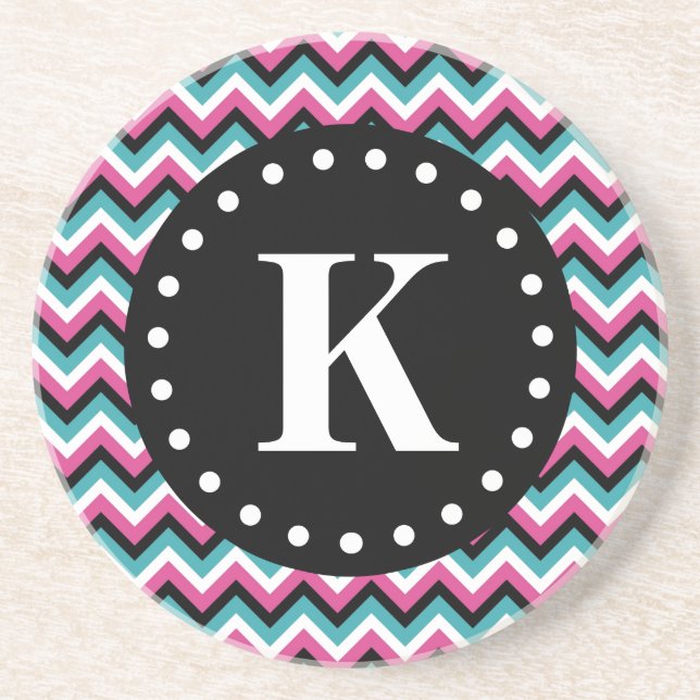 Porta-copos Girly Tribal Chevron Pattern Monograma (Frente)