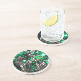 Porta-copos Glamour brilhante elegante verde cinza sequências 