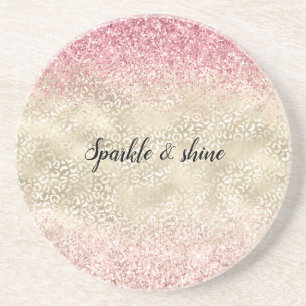 Porta-copos Glitter Brilhante Rosa Brilhante Dourado Glitz Leo