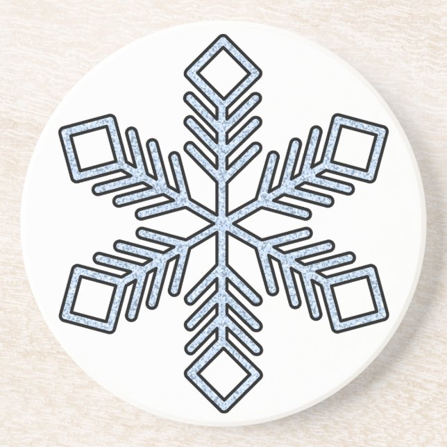 Porta-copos Glitter Snowflake - Baby Blue Branches (Frente)