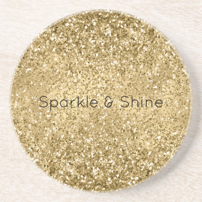 Porta-copos Glitzy Dourado Glam Glitter Sparkle (Frente)