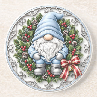 Porta-copos Gnome de Natal Azul