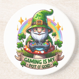 Porta-copos Gnome Gamer do Dia de São Patrício