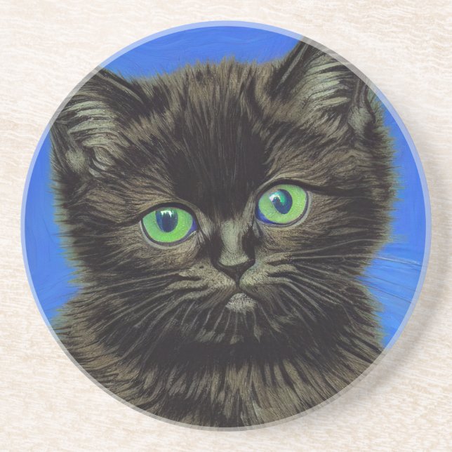 Porta-copos Gogh Style Black Kitten (Frente)