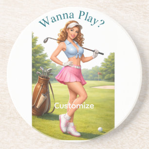 Porta-copos Golfista Feminina em Forma Thunder_Cove