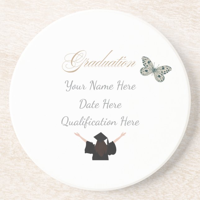 Porta-copos Graduação com Nome Personalizado Data e Qualificaç (Frente)