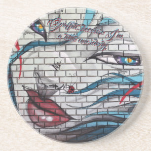 Porta-copos Grafite de Garota Asiática