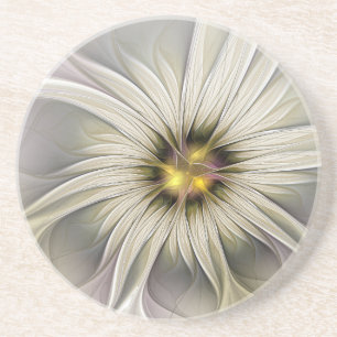Porta-copos Grande Flor de Marfim, Arte Fractal Moderna Abstra