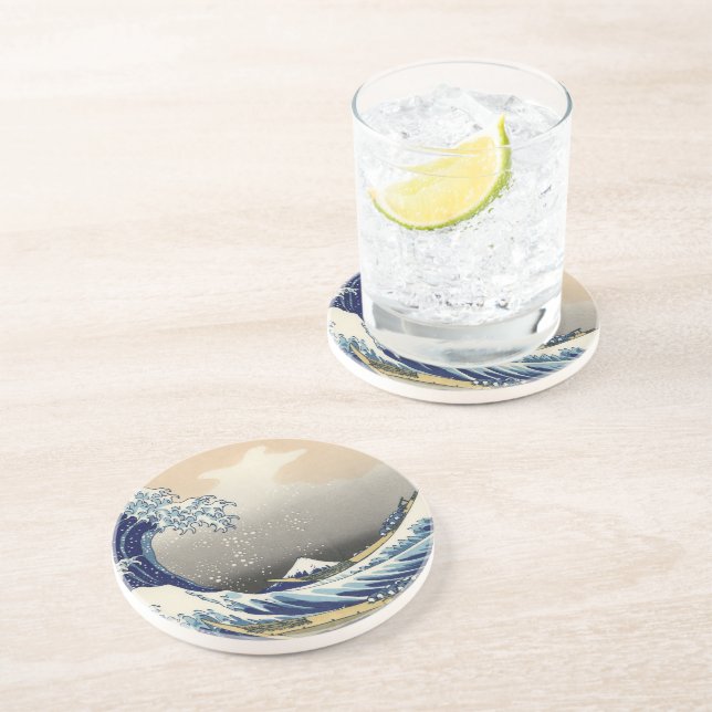 Porta-copos Grande Onda de Kanagawa e Monte Fuji Mar do Japão (Lateral)