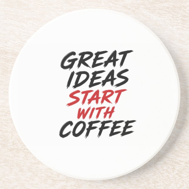 Porta-copos Grandes ideias começam com café (Frente)