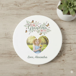 Porta-copos Grandma Gift Coaster - Floral Photo