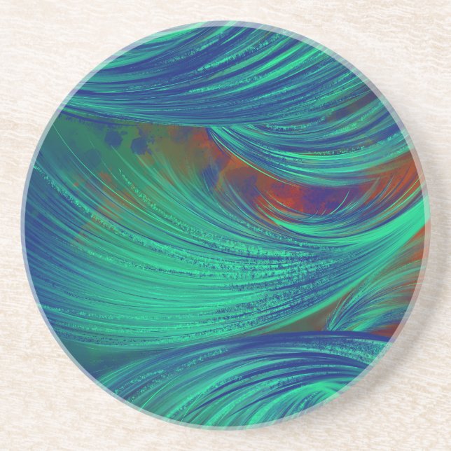 Porta-copos Green Phoenix Feather Abstrato Art (Frente)