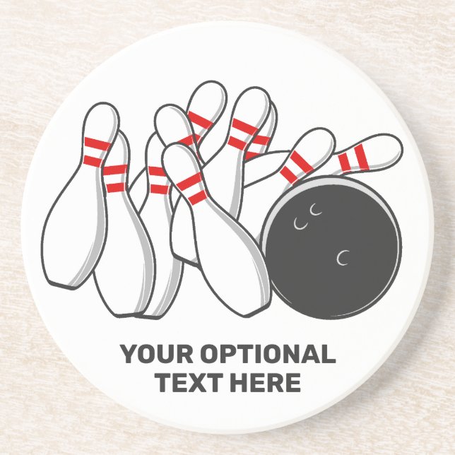 Porta-copos Greve de Boliche de Texto Personalizado (Frente)