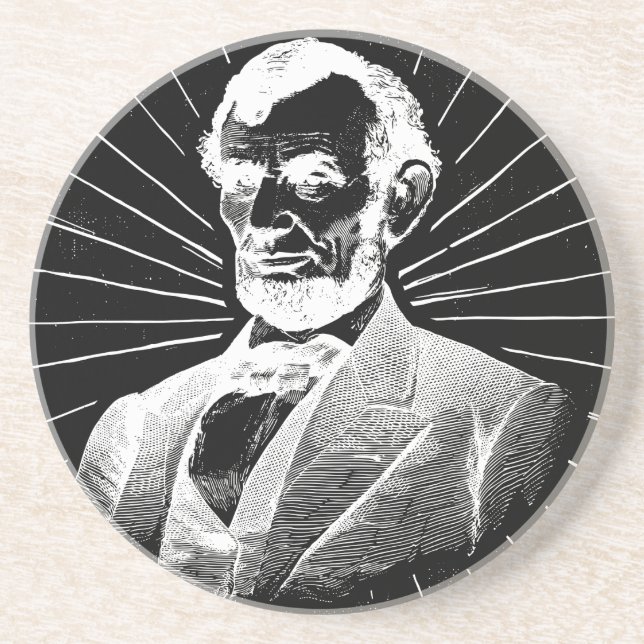 Porta-copos grunge abraham lincoln (Frente)