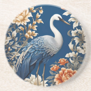 Porta-copos guindaste azul elegante William Morris inspirado