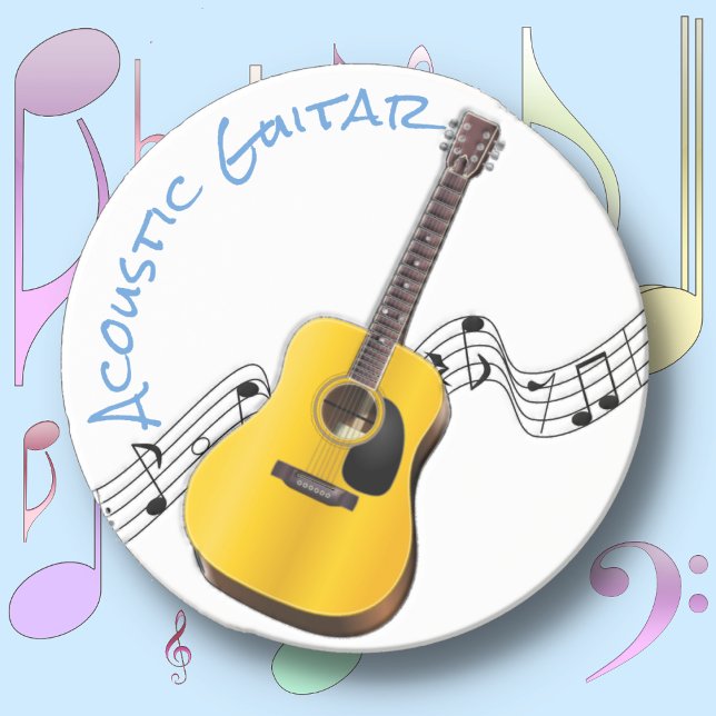 Porta-copos GUITAR ACÚSTICO - Páscoa-redonda de bebidas de cal (Criador carregado)