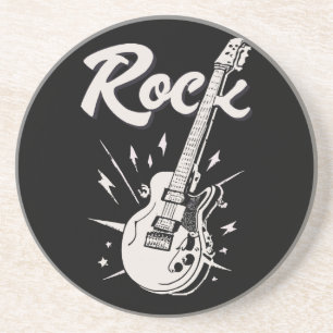 Porta-copos Guitarra elétrica com palavra rock