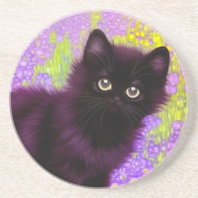 Porta-copos Gustav Klimt Black Kitten (Frente)
