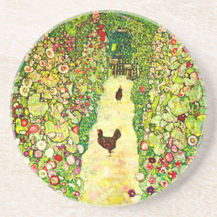 Porta-copos Gustav Klimt Garden com Galinhas
